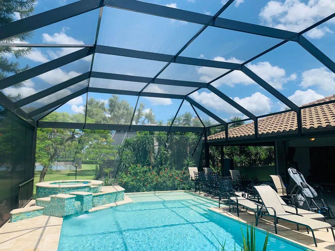Pool Screen Enclosure with Hot Tub in Jacksonville